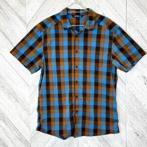 Arcteryx Shirt Mens Large Short Sleeve Plaid Button Up Outdoor Hiking Gorpcore